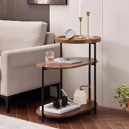 Modern Wooden Side Table 3-Tier