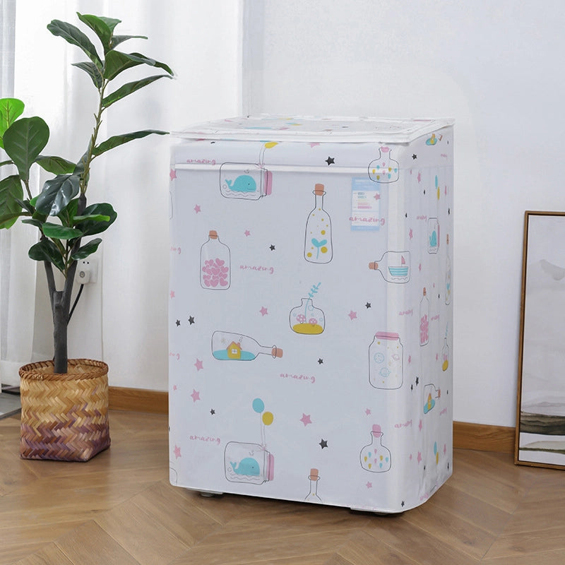 PEVA Printing Thickened Waterproof Washing Machine Dust Cover Household Washing Machine Flip Drum Dust Cover
