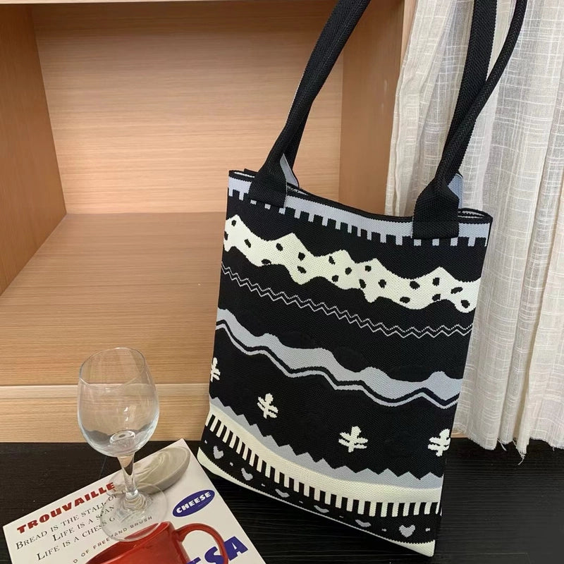 Women's Large Polyester Geometric Streetwear Square Open Handbag