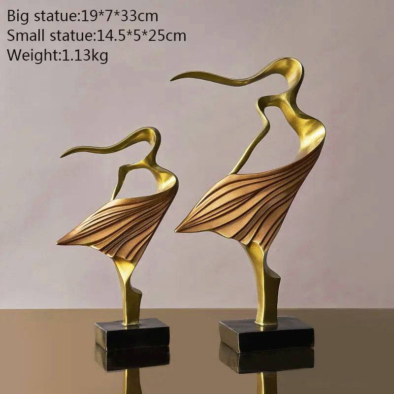 Sway Decorative Sculptures. Set of 2 - Gold