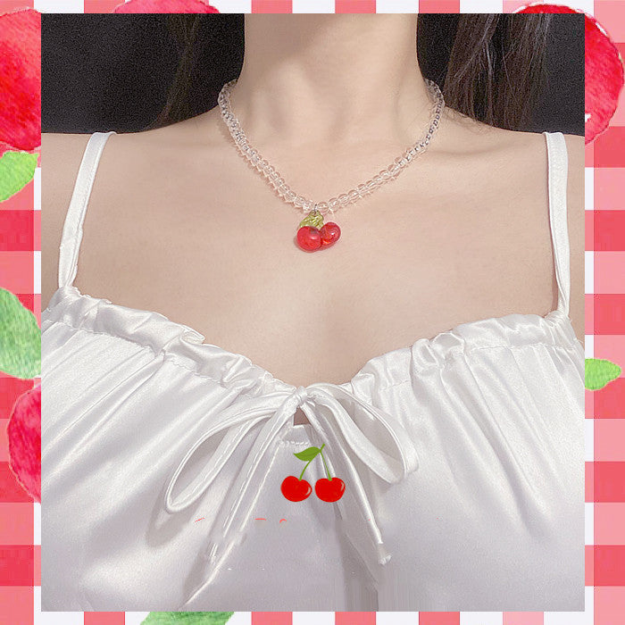 Homemade Cherry Necklace  KF82809