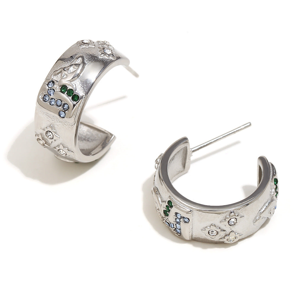 Ins Fashion Niche Advanced Versatile Ring Bracelet Stainless Steel 18K Gold Plated Tarot Earrings Female