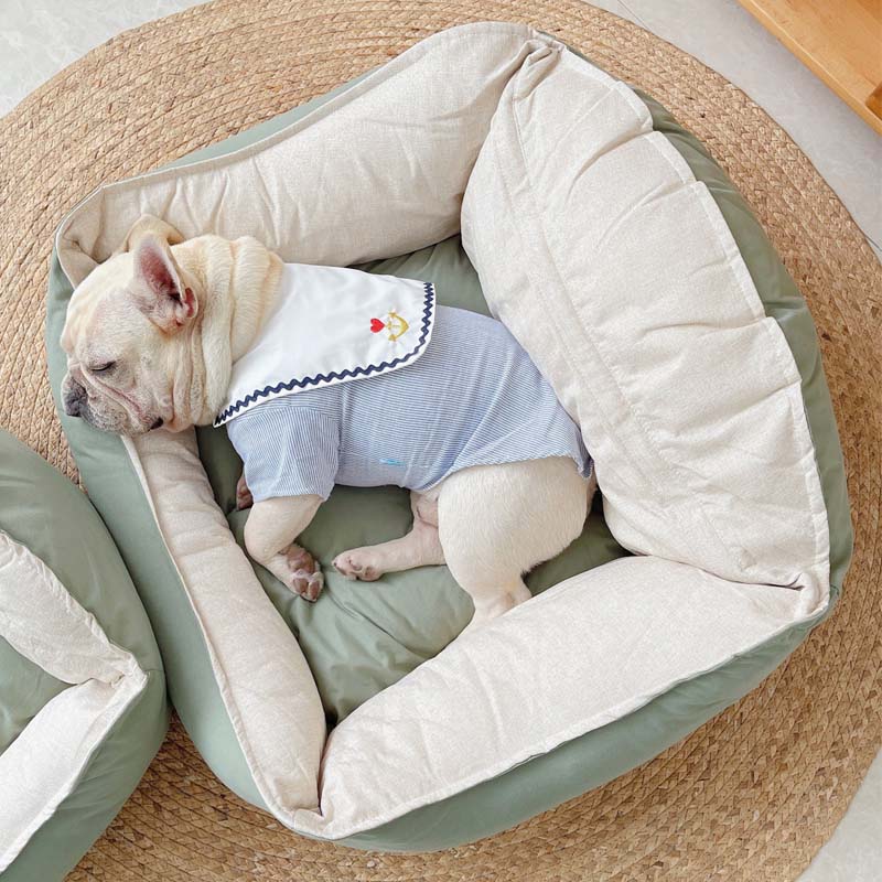 Semsket skinn Soft Large Dog Bed Deep Sleep Pet Bed