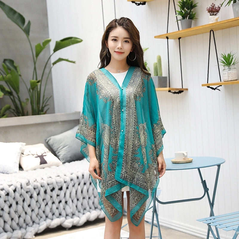 Women's Cute Sweet Printing Polyester Printing Silk Scarf