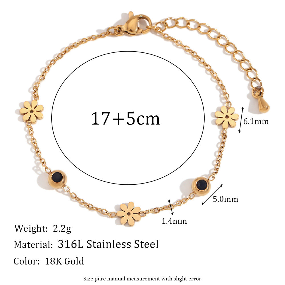 Women Fashion Stripe Geometric Stainless Steel 18K Gold Plated Bracelets