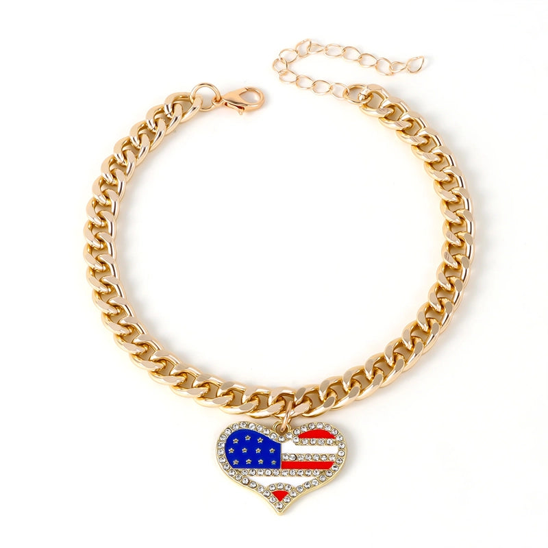Modern Style Classic Style Alloy Cross American Flag Pet Collar