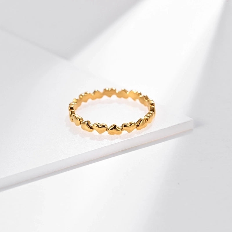 Basic Modern Style Classic Style Heart Shape 304 Stainless Steel 18K Gold Plated Rings