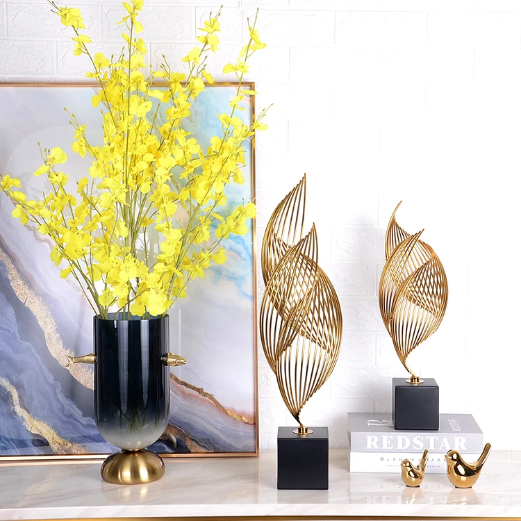 Interior Modern Table Living Room art gold home metal ornament stand Design decor