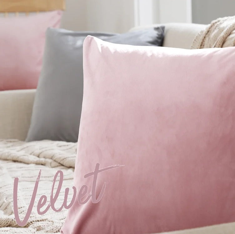 Pink-Velvet Cushion Covers