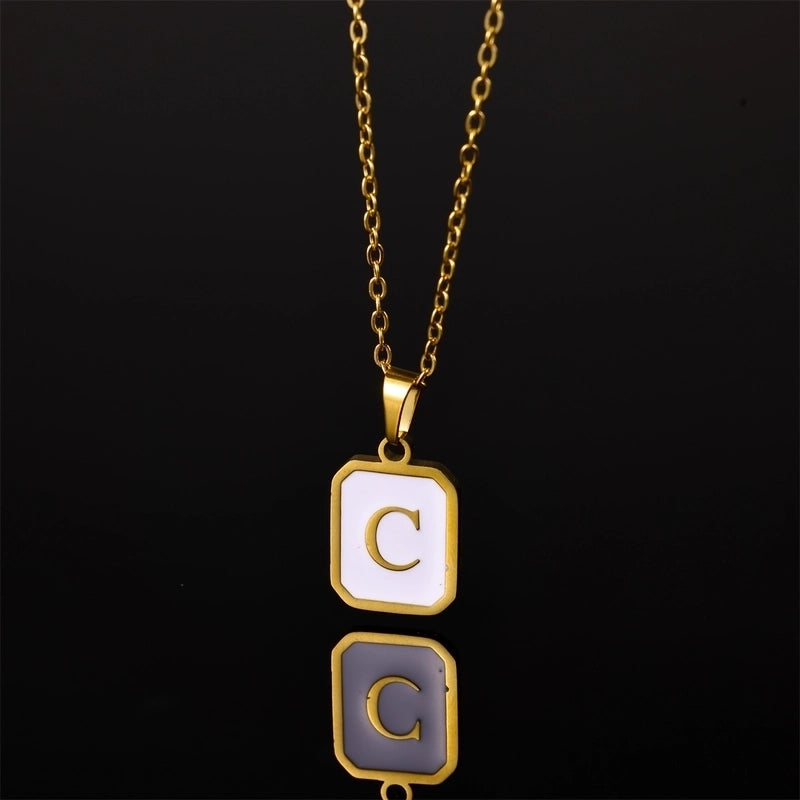 Casual Minimalist Artistic Letter Stainless Steel Plating Pendant Necklace
