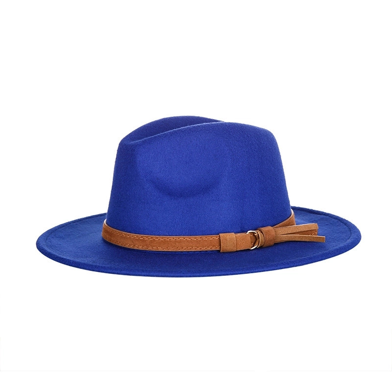 Hat New  Fashion Top Hat Creative Belt Decorative Woolen Jazz Hat Hot