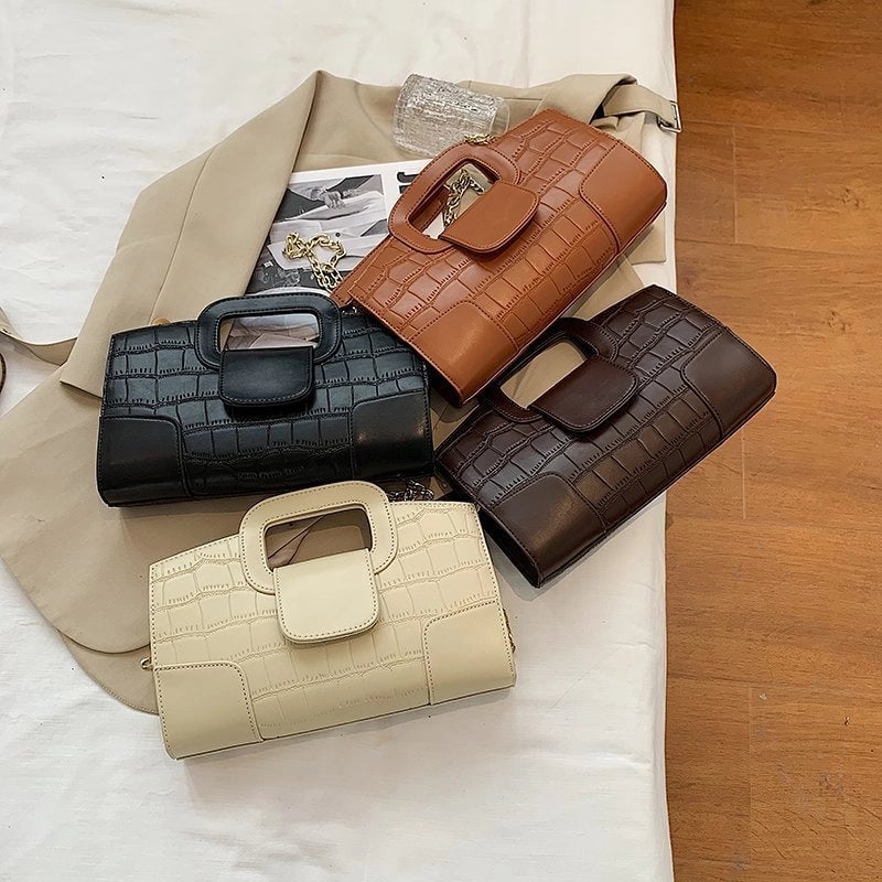 New Chain Crocodile Pattern Simple One-shoulder Messenger Handbag