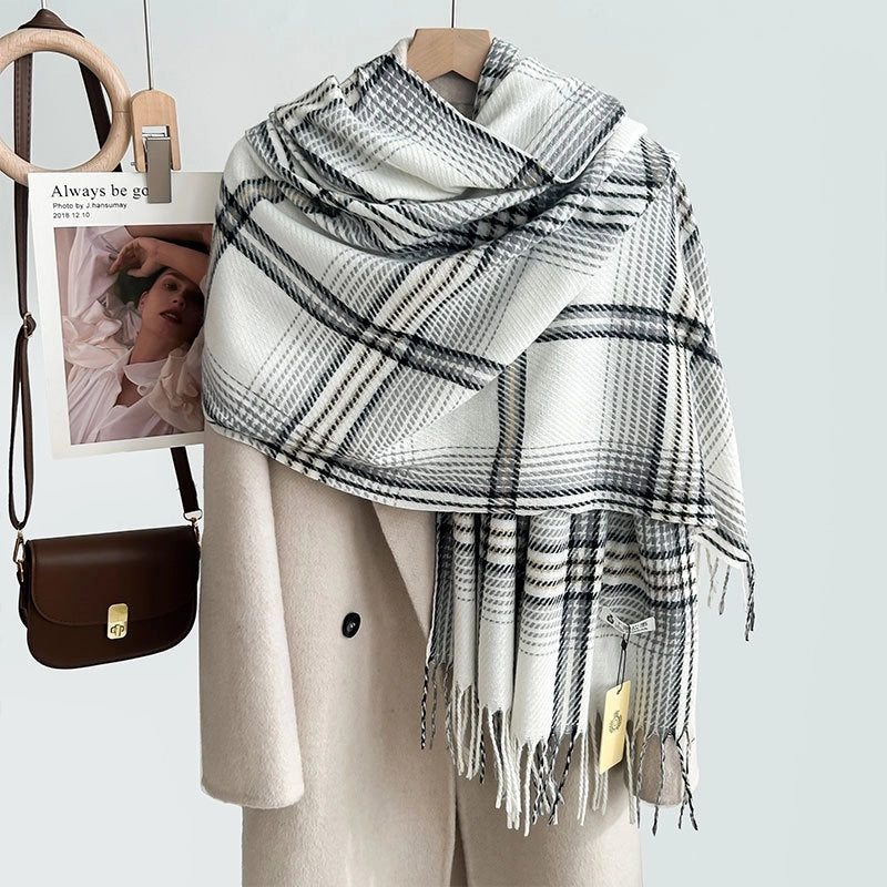 Women's Minimalist Classic Style Color Block Acrylic Polyester Scarf