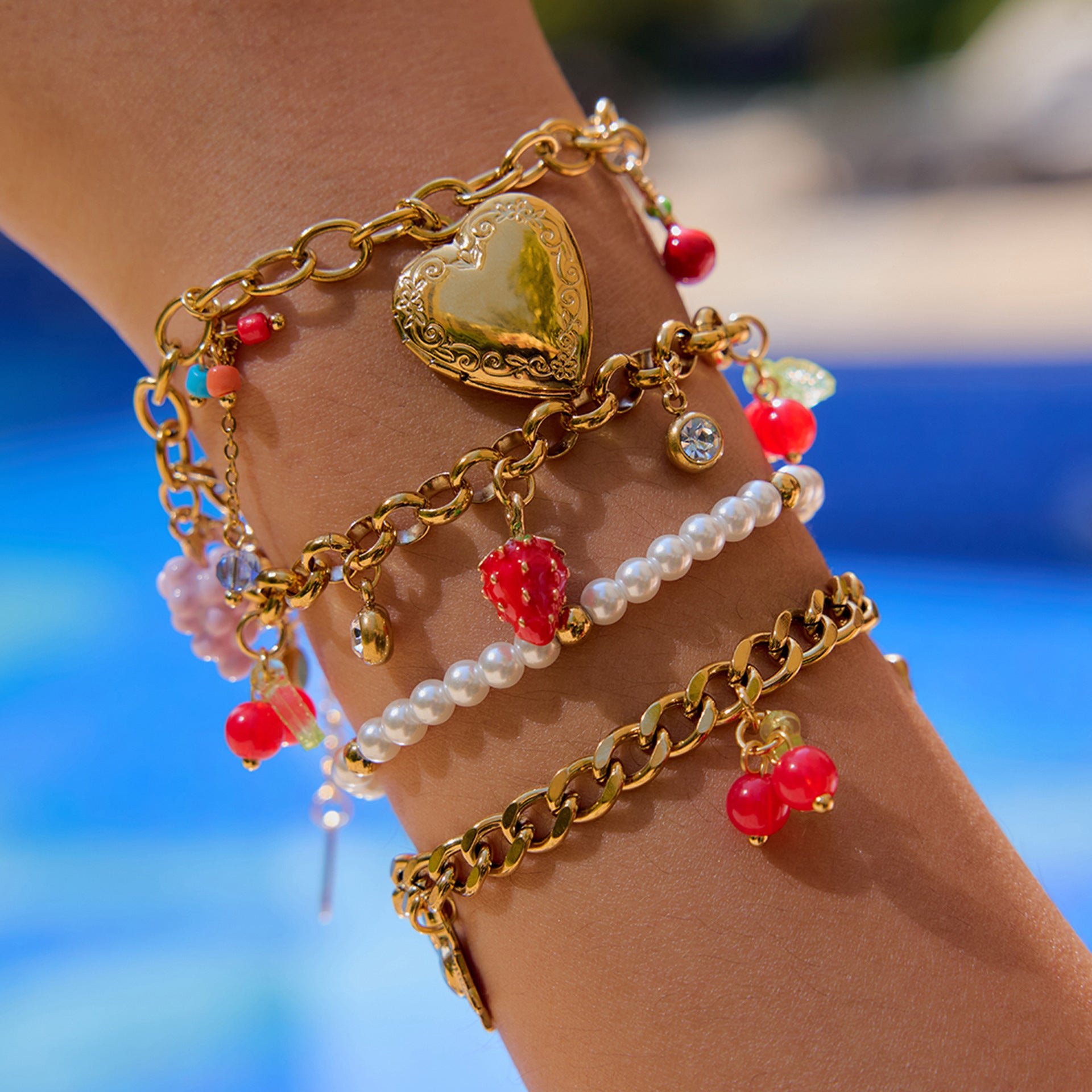 Stainless Steel Stacking Pearl Bracelet Jewelry Hot Sale Titanium Steel Jewelry