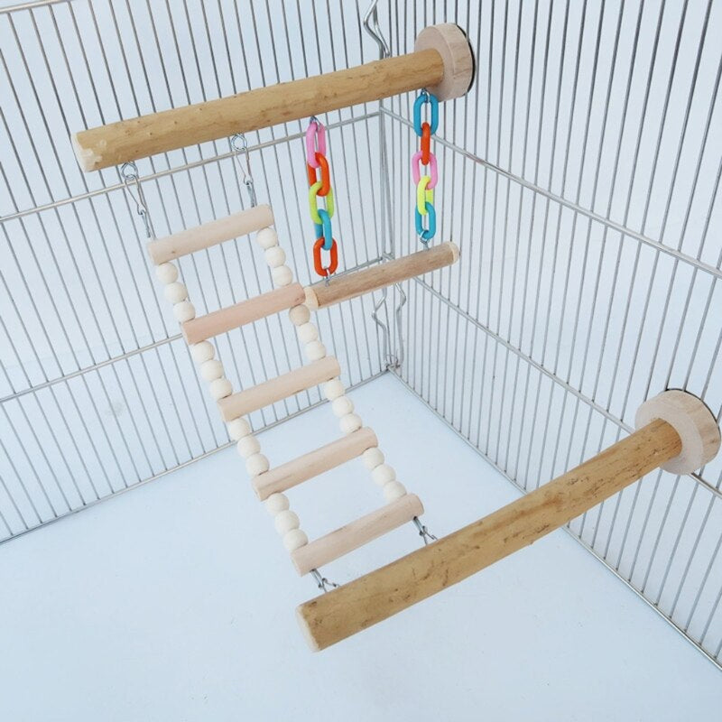 Wood Bird Perch Sleeping Stand Toy