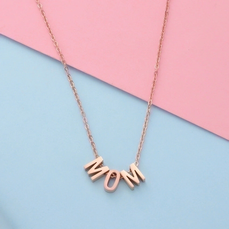 Stainless Steel 18K Gold Plated Fashion Plating Letter None Pendant Necklace