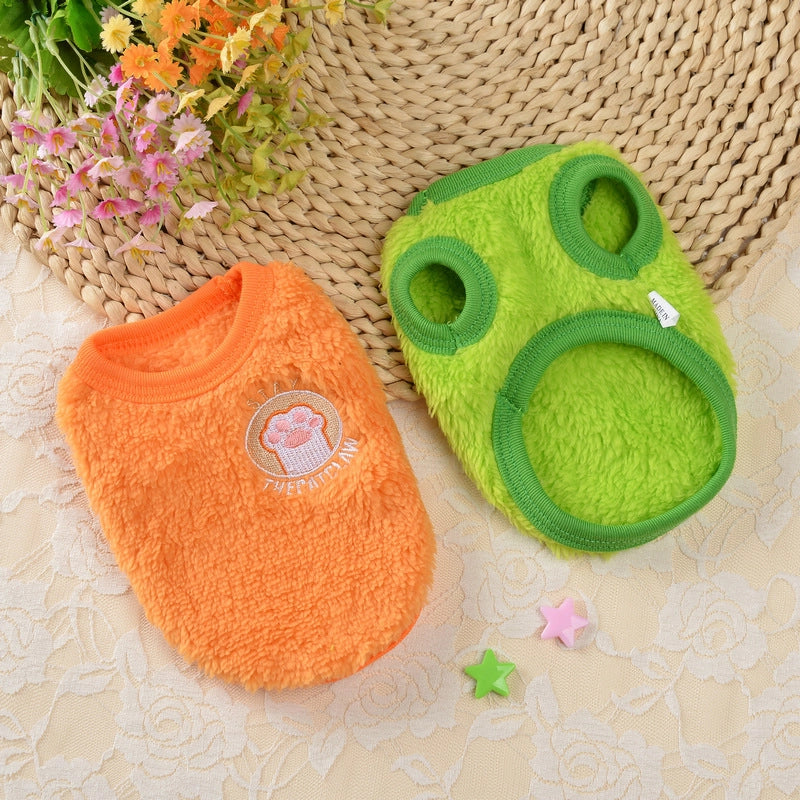 Flannel Milk Dog Clothes Small Dog Puppy Cat Dog Autumn And Winter Pet Rabbit Teacup Dog Warm Vest