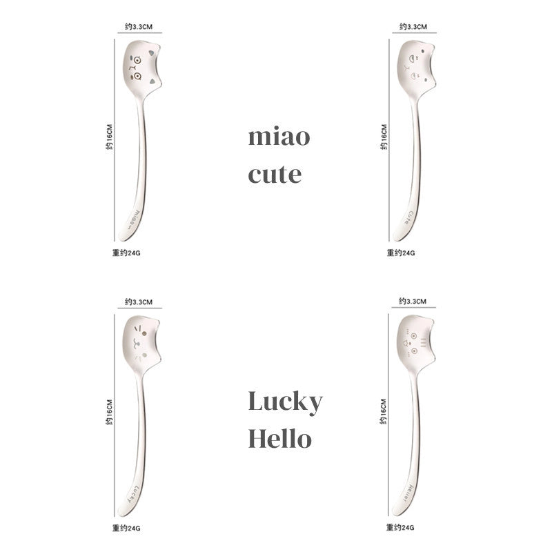 Cute Cat 304 Stainless Steel Spoon 1 Piece