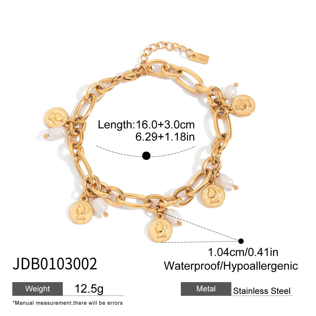 Jie Ding Finger Bracelet Hand Jewelry Stainless Steel Pearl Ring Titanium Steel Women