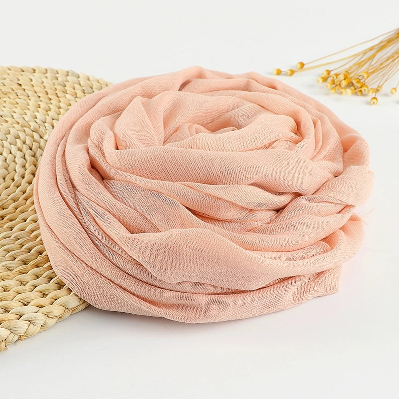 Women's Sweet Solid Color Cotton Silk Scarves