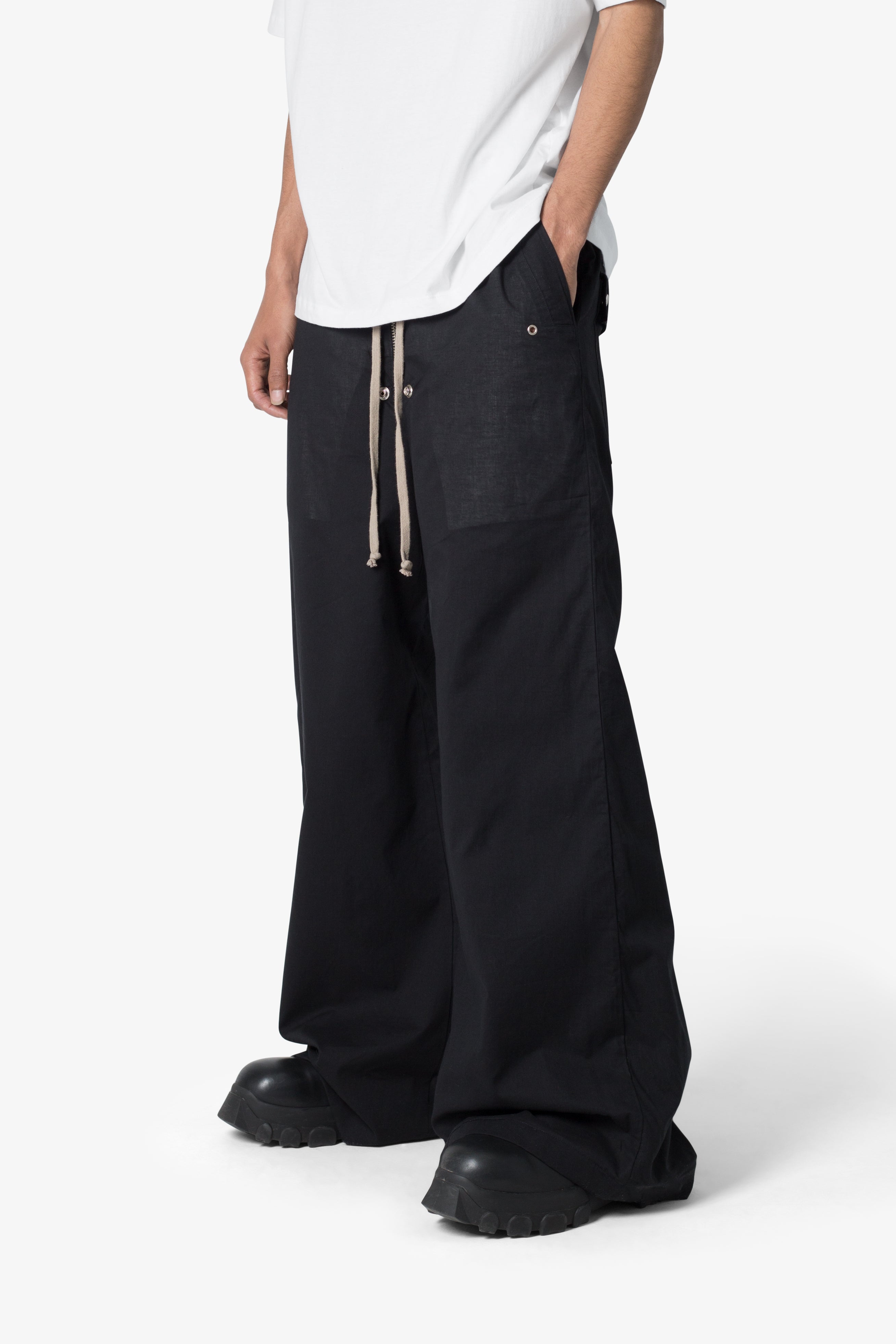 Gauze Layered Rave Pants - Black