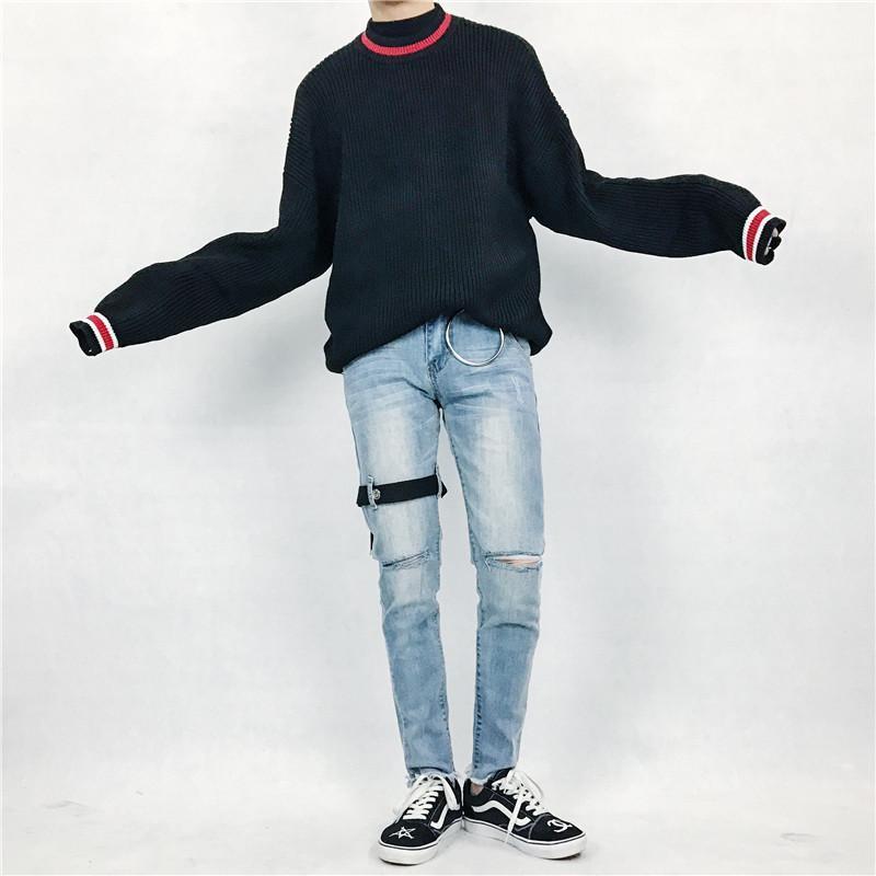 Strapped Steel Ring Jeans
