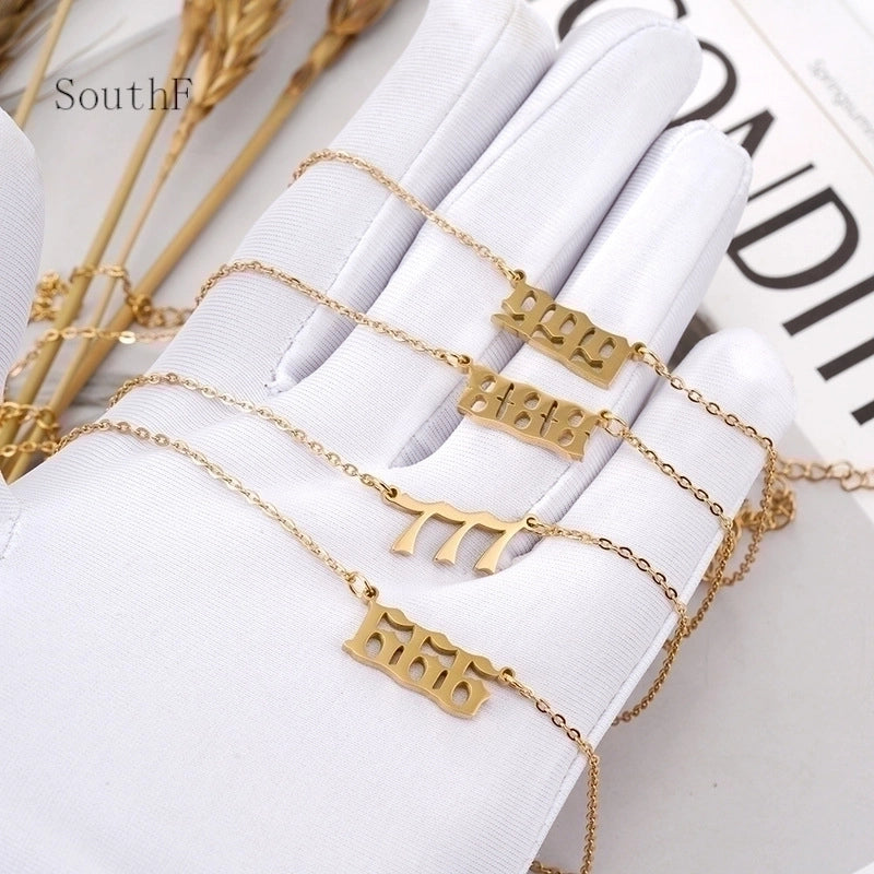 Minimalist Number Stainless Steel Plating Necklace 1 Piece