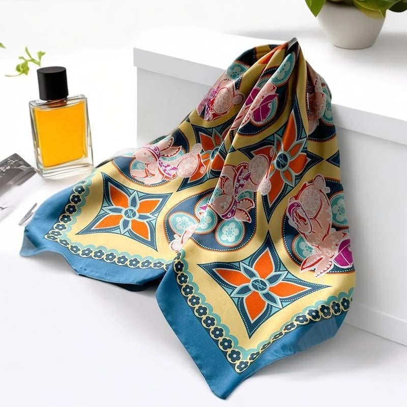Women's Casual Elegant Minimalist Printing Satin Printing Silk Scarf