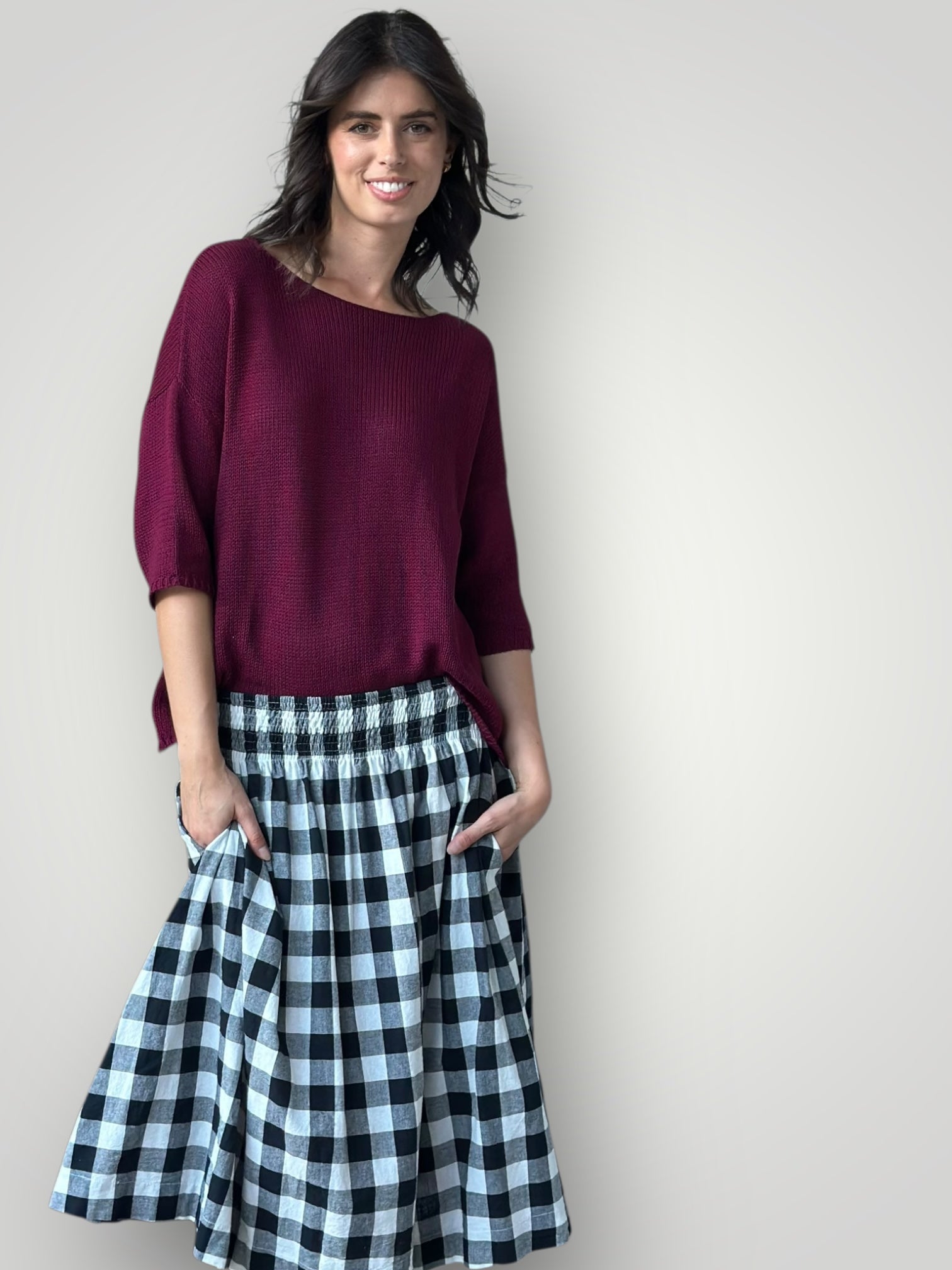 lola skirt - black check