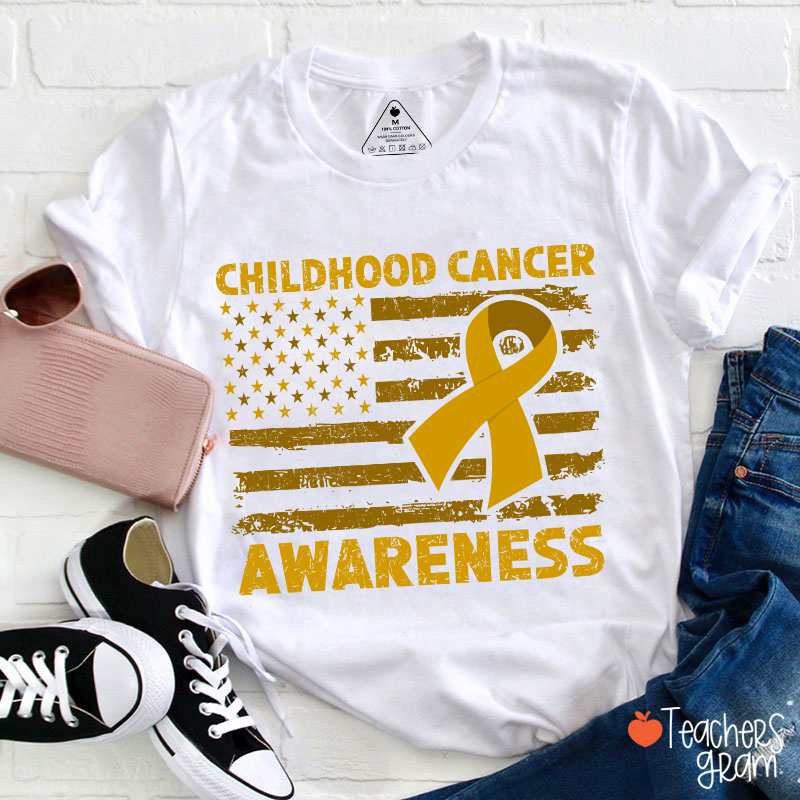 Childhood Cancer Awarenwss Teacher T-Shirt