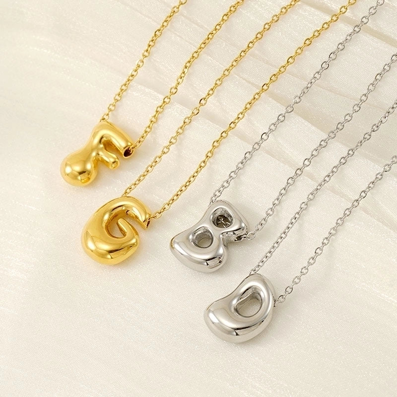 Basic Classic Style Letter 304 Stainless Steel 18K Gold Plated Plating Pendant Necklace