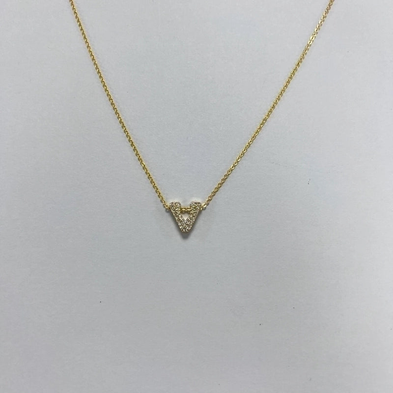 Minimalist Letter Copper Zircon Necklace In Bulk