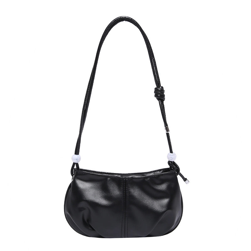 Women's Pu Leather Solid Color Streetwear Pillow Shape Zipper Crossbody Bag