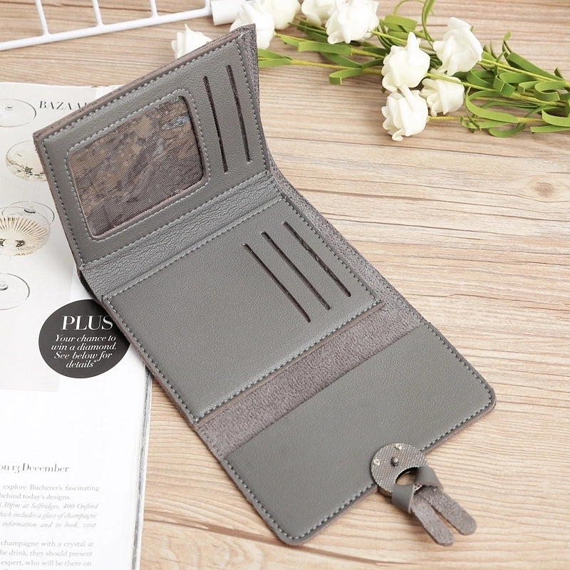 Korean Solid Color Portable Short Wallet