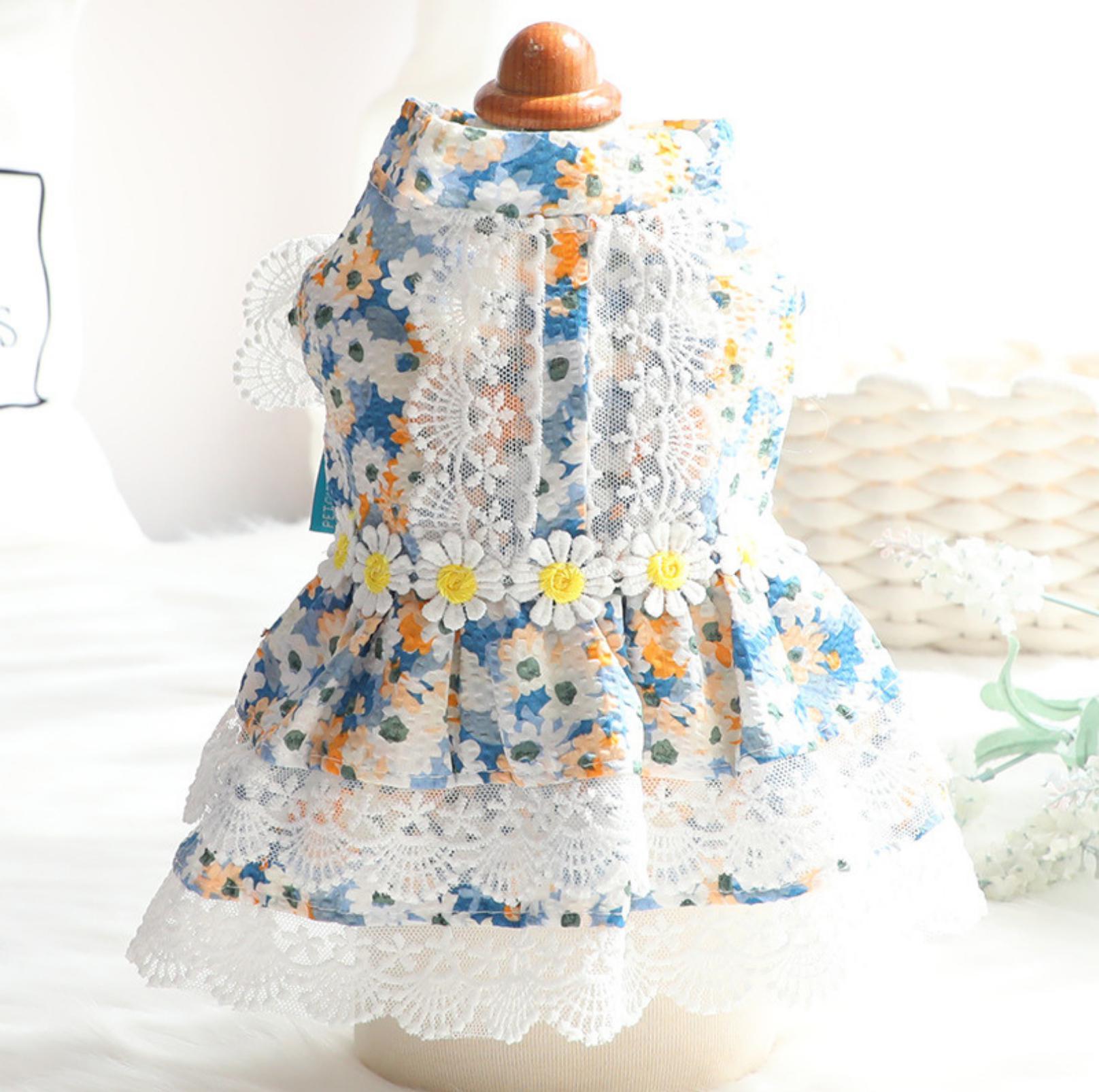 Pet Blue Flowerl Dress