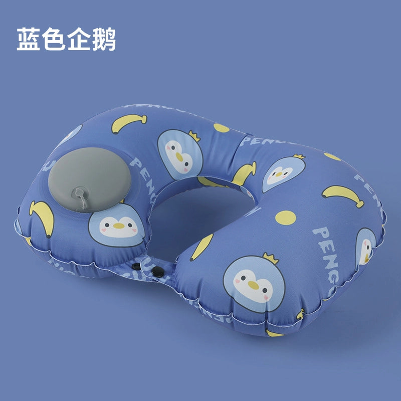 Inflatable U-shaped Pillow Cool Pressing Inflatable Pillow Travel Portable Neck Pillow Travel Sanbao Storage Pillow For Airplane
