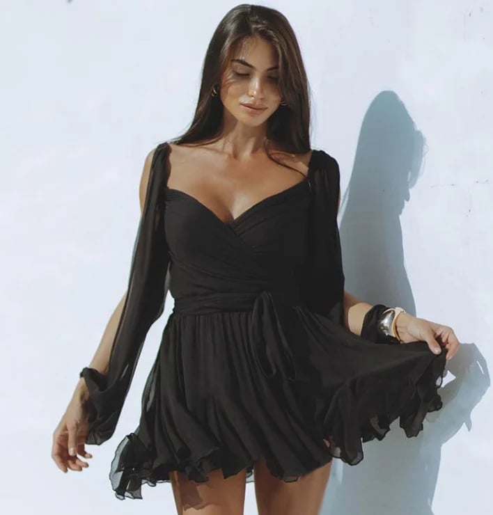 (🔥Hot Sale-49% OFF)🔥V-neck off-the-shoulder Dress