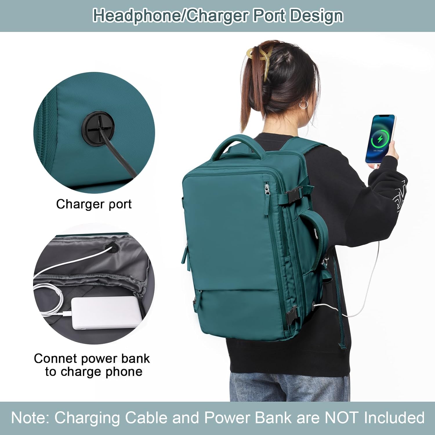 Large Travel Backpack for Women Men, Expandable 40L Carry On Backpack, 17 Inch Laptop Backpack College Bookbag, Waterproof Travel bag as Person Item Flight Approved