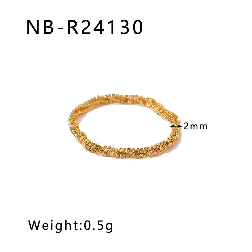 Personalized Special-Shaped Oversized Exaggerated Irregular Stainless Steel Ring With Asymmetric Fingerprints