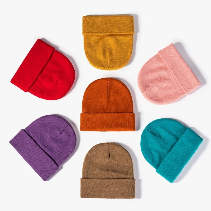 Unisex Minimalist Solid Color Eaveless Wool Cap