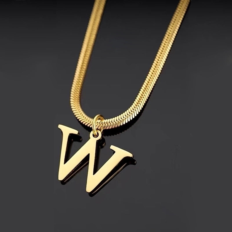 Minimalist Letter Titanium Steel Plating Necklace 1 Piece