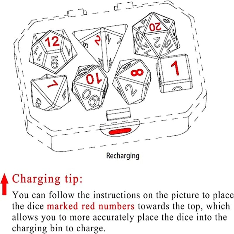 DND Dice Rechargeable with Charging Box7 PCS