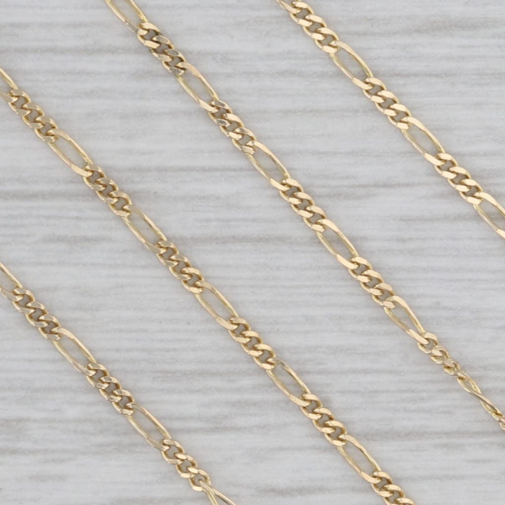 20 1.3mm Figaro Chain Necklace 14k Yellow Gold