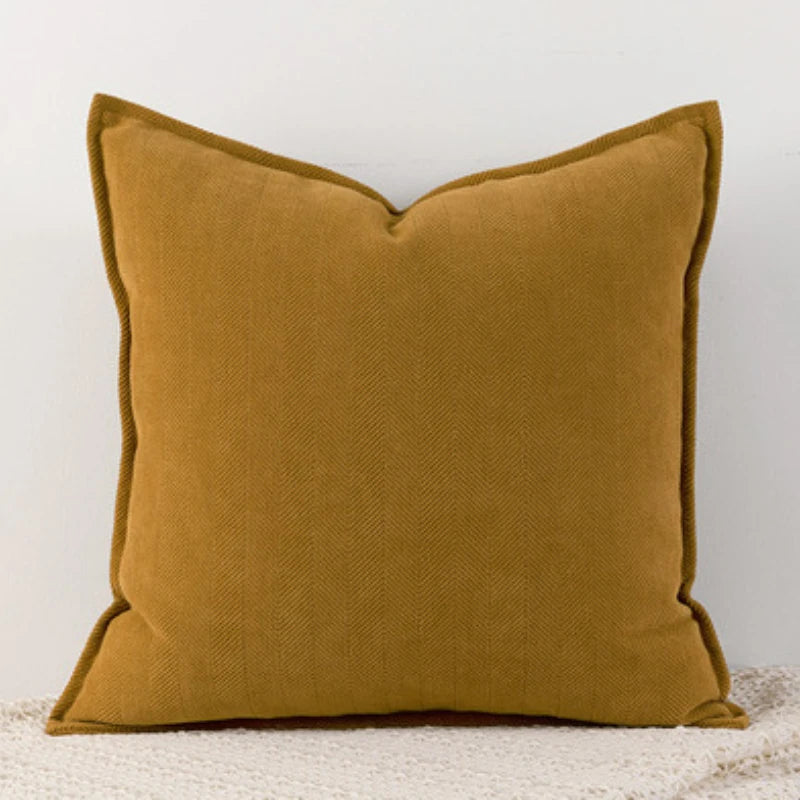 Alden Thickened Solid Cushion Cover - Caramel