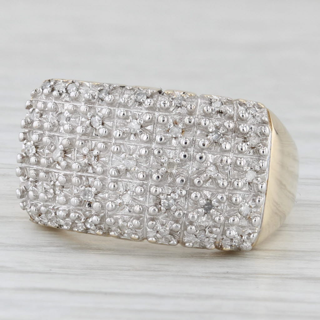 0.15ctw Diamond Cluster Ring 10k Yellow Gold Size 7