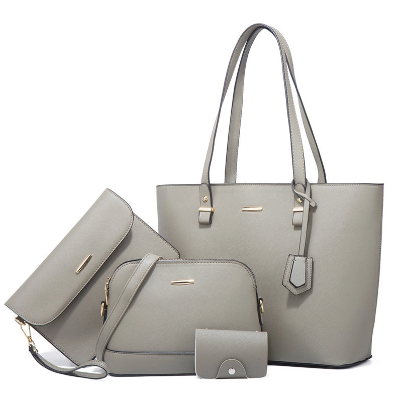Women's Medium All Seasons Pu Leather Solid Color Fashion Square Zipper Bag Sets