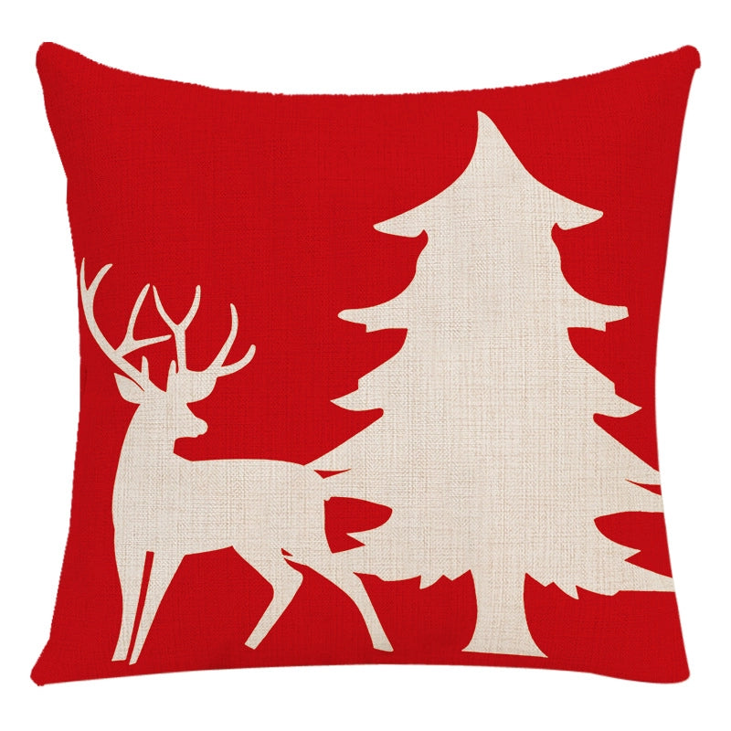 Cute Letter Snowman Elk Chemical Fiber Pillow Cases