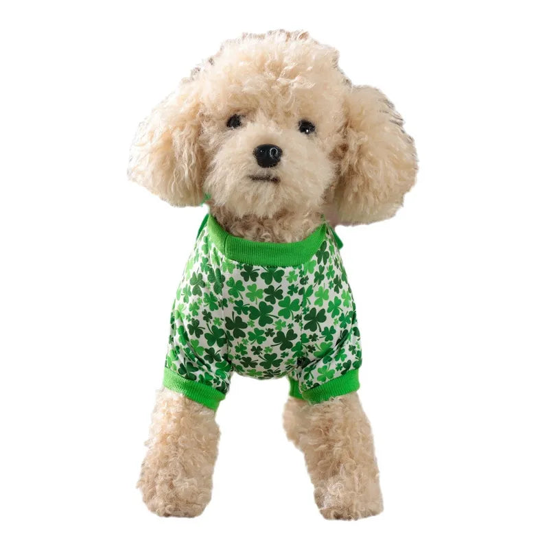 Casual Cute Polyester St. Patrick Shamrock Pet Clothing