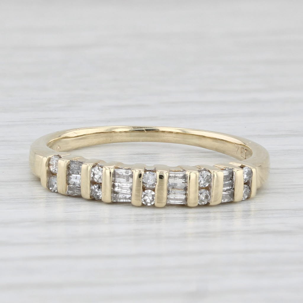 0.25ctw Diamond Stackable Ring 10k Yellow Gold Size 7 Wedding Anniversary Band