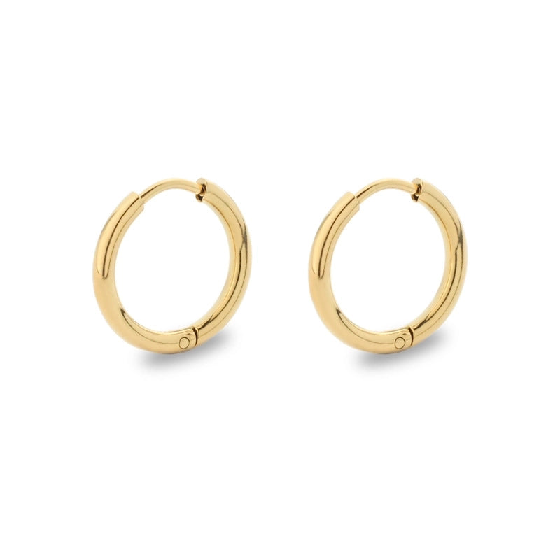 Minimalist Solid Color Stainless Steel Hoop Earrings 1 Pair